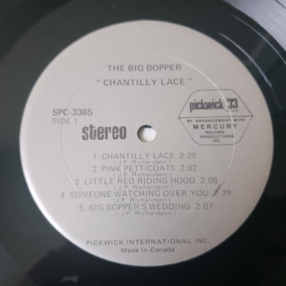 Vintage The Big Bopper Chantilly Lace vinyl record, 1973 reissue Pickwick - Picture 9 of 10